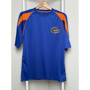 Florida Gators Knit Shirt Mens L Blue Orange Short Sleeve Embroidered Logo